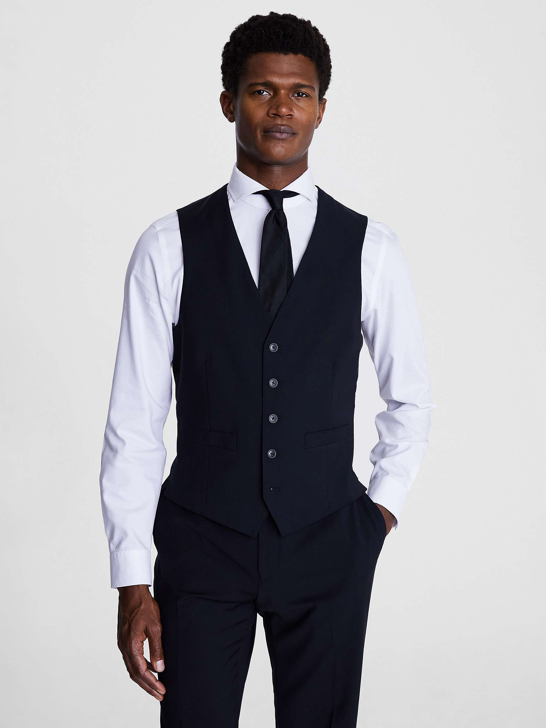 Buy Moss Tailored Fit Performance Waistcoat, Black Online at johnlewis.com