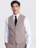 Moss Slim Fit Wool Blend Waistcoat, Beige