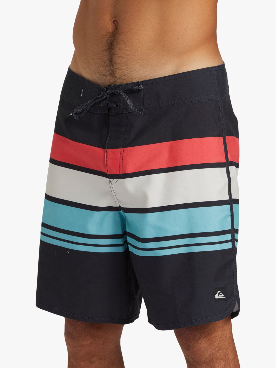 Quiksilver Everyday Stripe Swim Shorts, Black/Multi, M