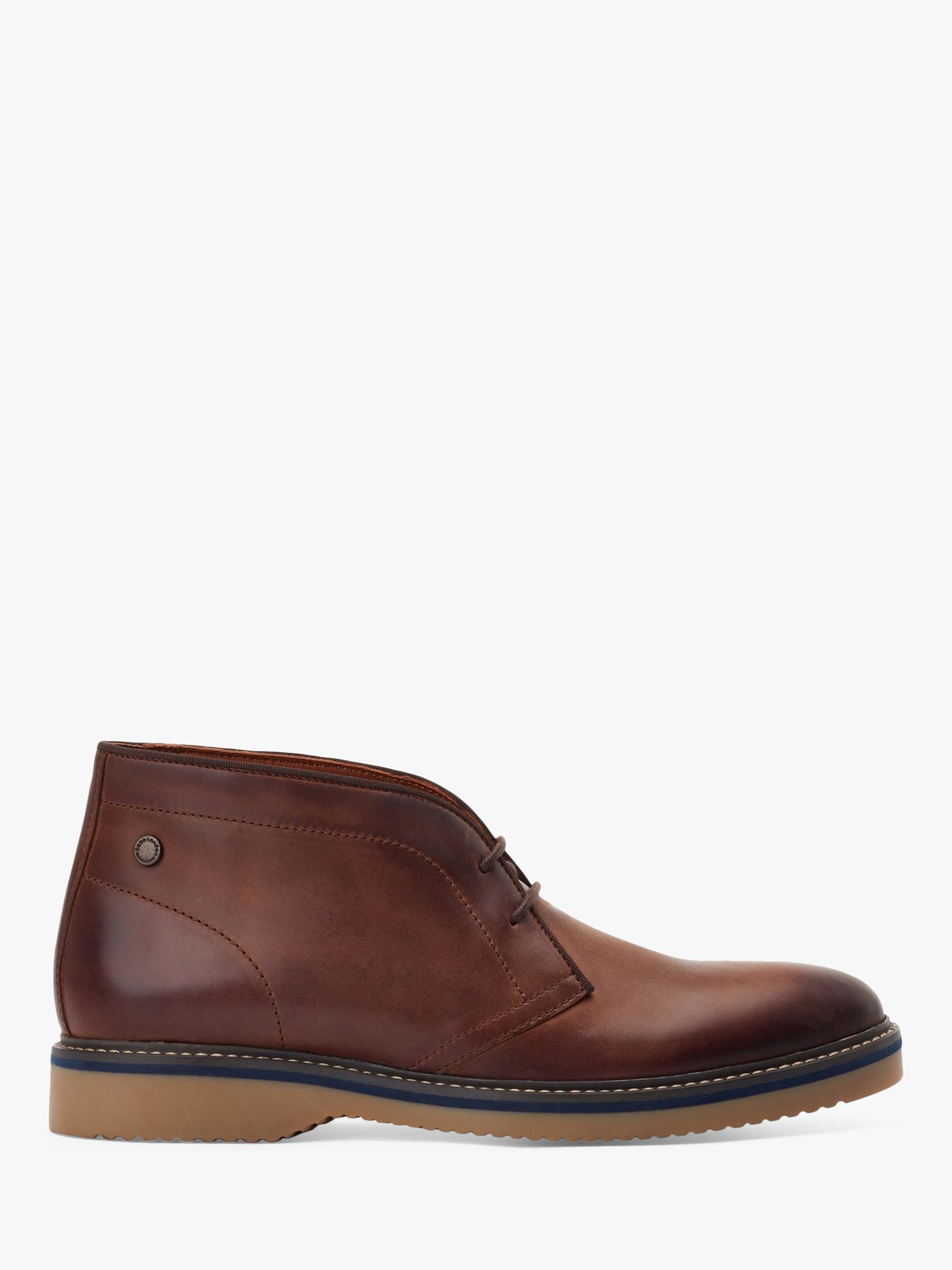 Base London Brody Leather Chukka Boots, Burnt Brown, 10