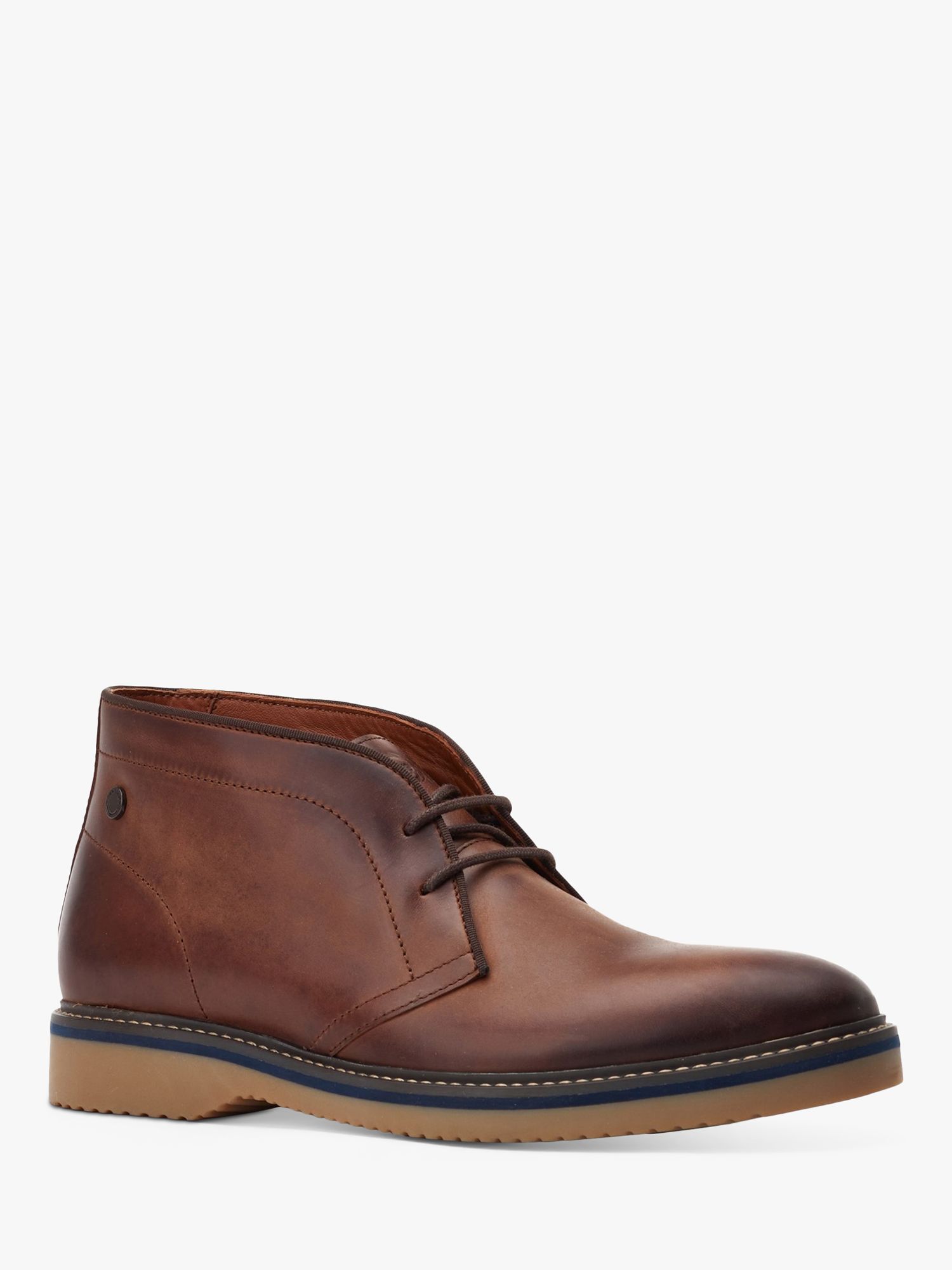 Base London Brody Leather Chukka Boots, Burnt Brown, 10