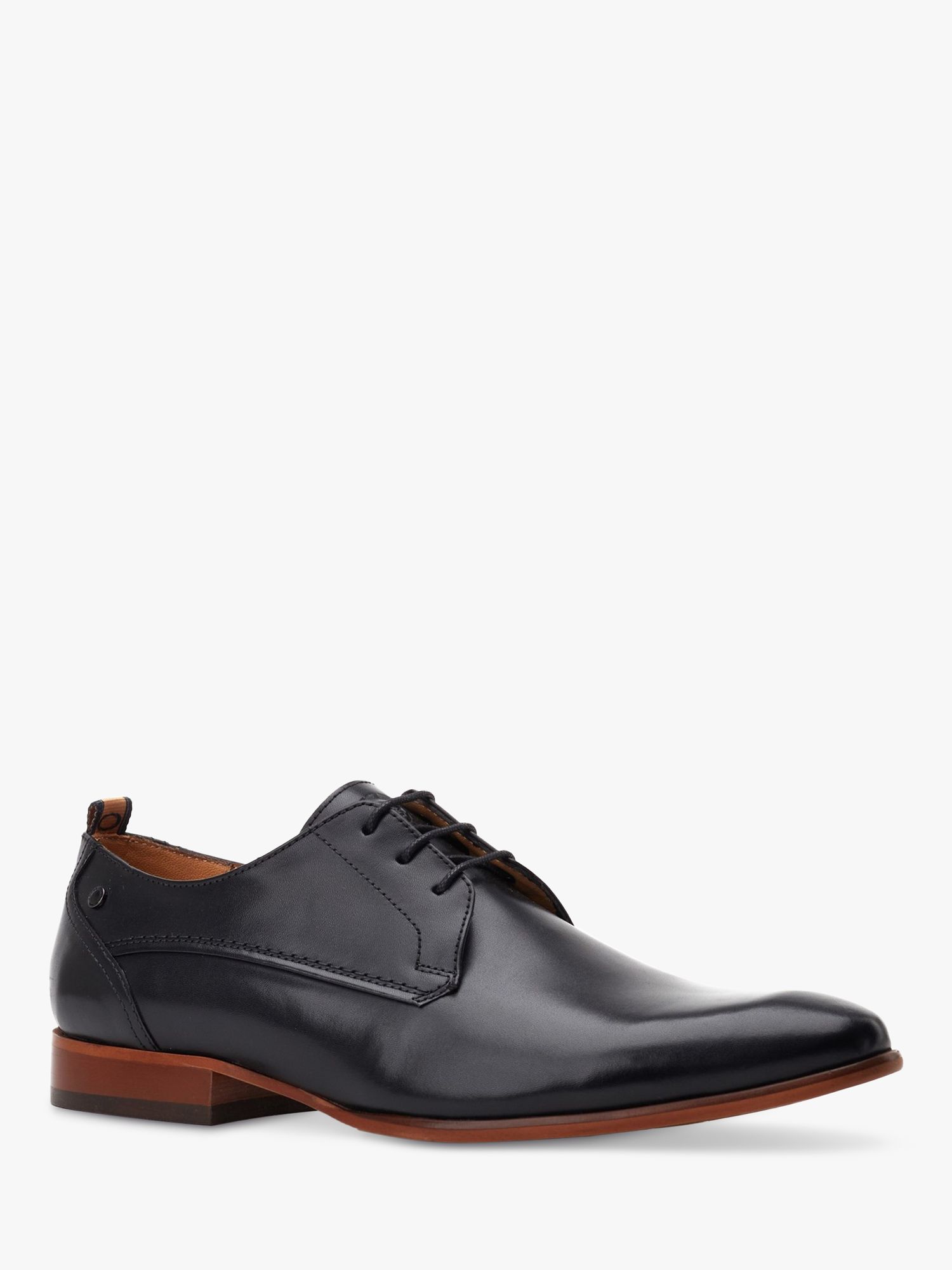 Base London Gambino Lace Up Leather Derby Shoes, Black, 7