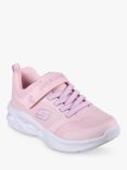 Skechers Kids' Sola Glow Light Up Trainers, Pink