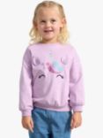 Lindex Kids' Organic Cotton Unicorn Long Sleeve Sweatshirt, Light Lilac