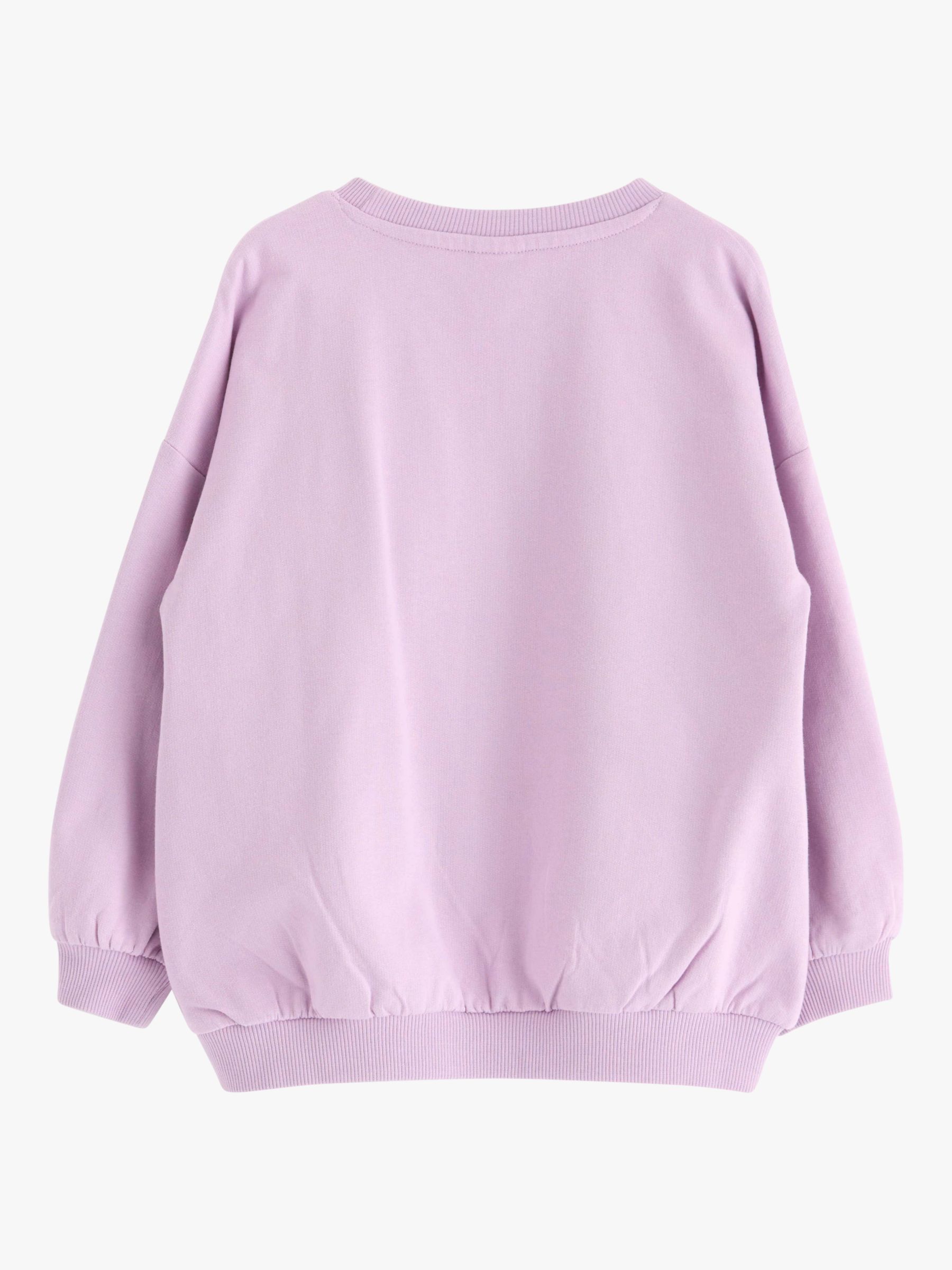 Buy Lindex Kids' Organic Cotton Unicorn Long Sleeve Sweatshirt, Light Lilac Online at johnlewis.com