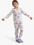 Lindex Kids' Unicorn Print Pyjamas, Light Dusty White
