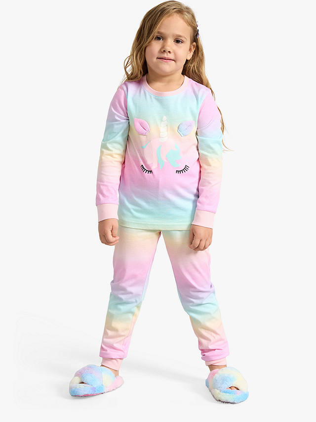 Lindex Kids' 3D Animal Pyjamas, Unicorn/Light Pink