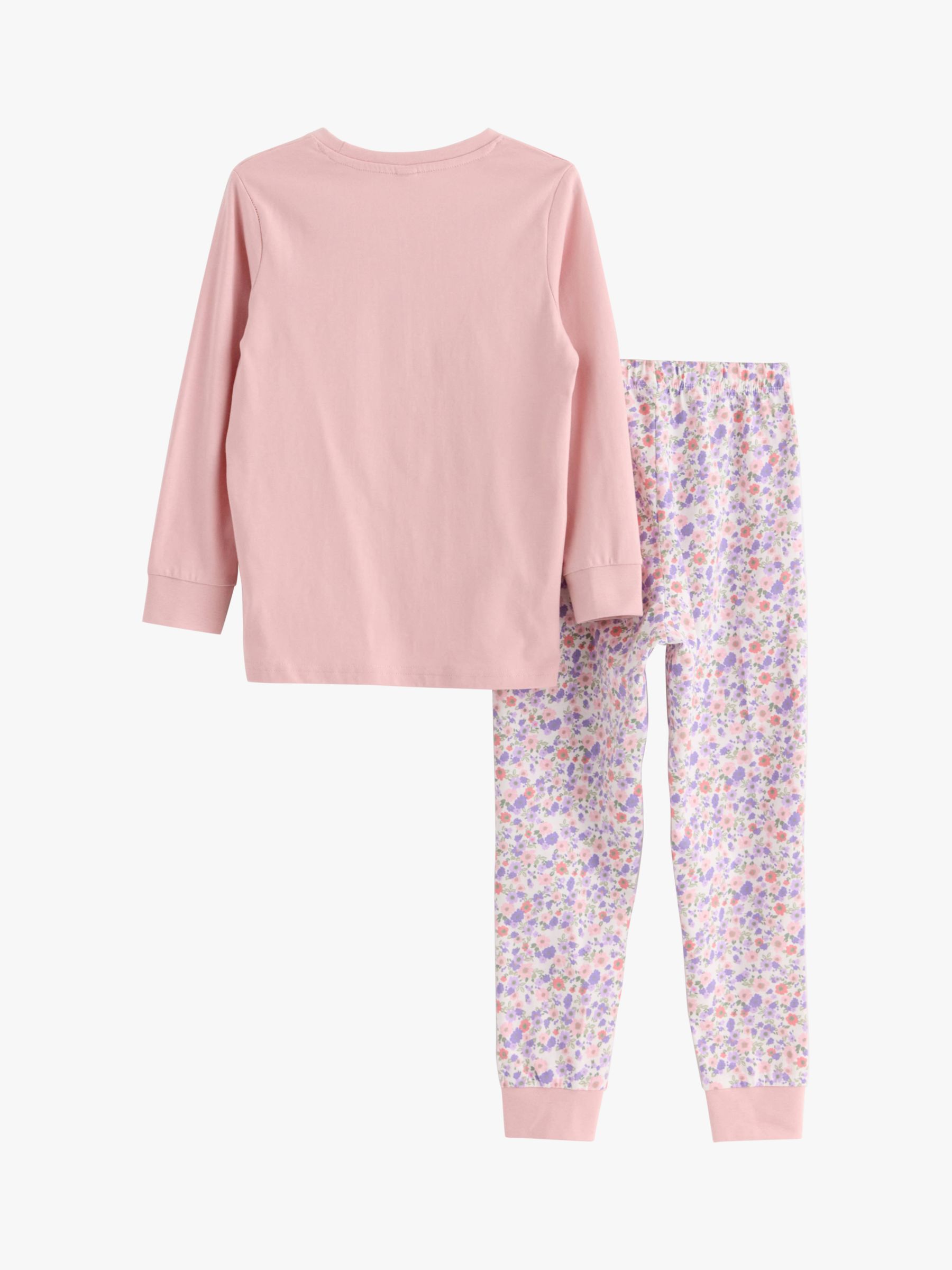 Buy Lindex Kids' Bunny Floral Print Pyjamas, Light Pink Online at johnlewis.com