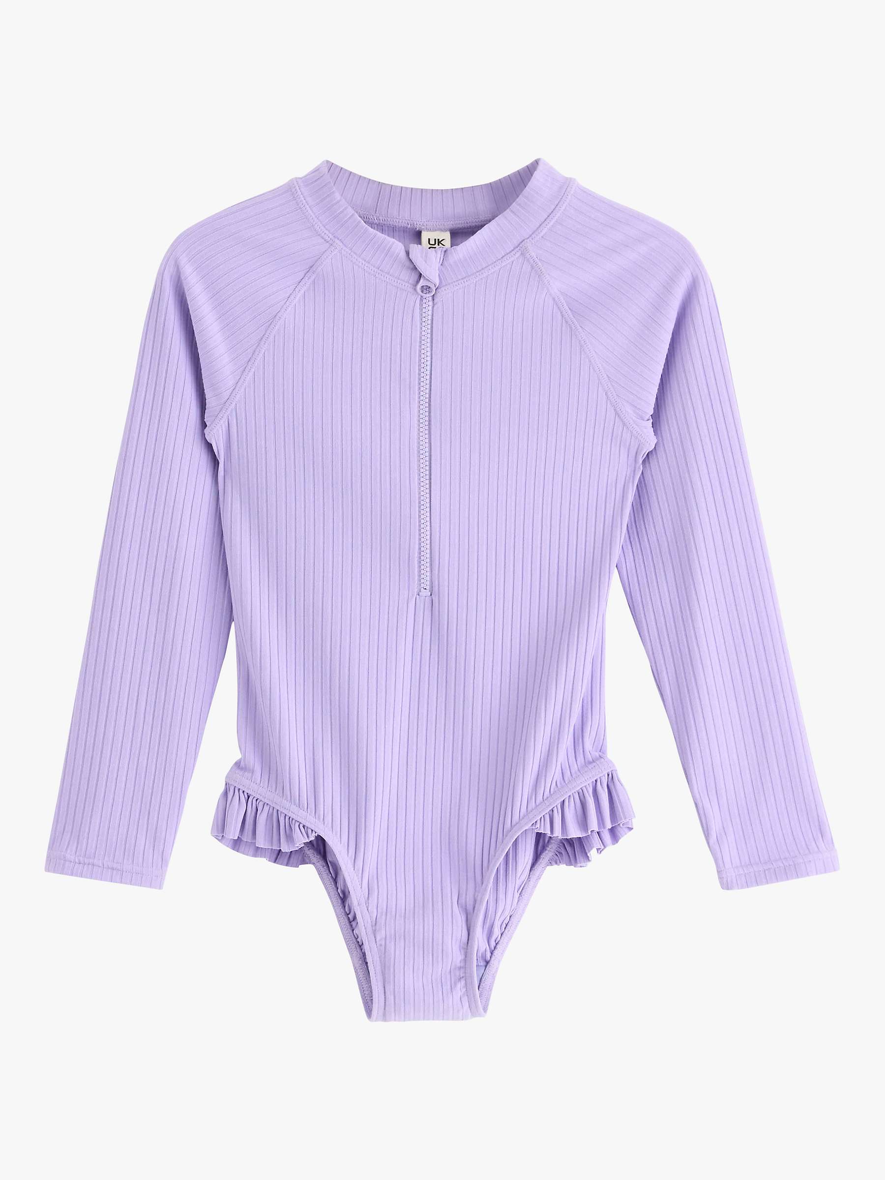Buy Lindex Kids' UV 50+ Protection Rib Long Sleeve Swimsuit, Light Lilac Online at johnlewis.com