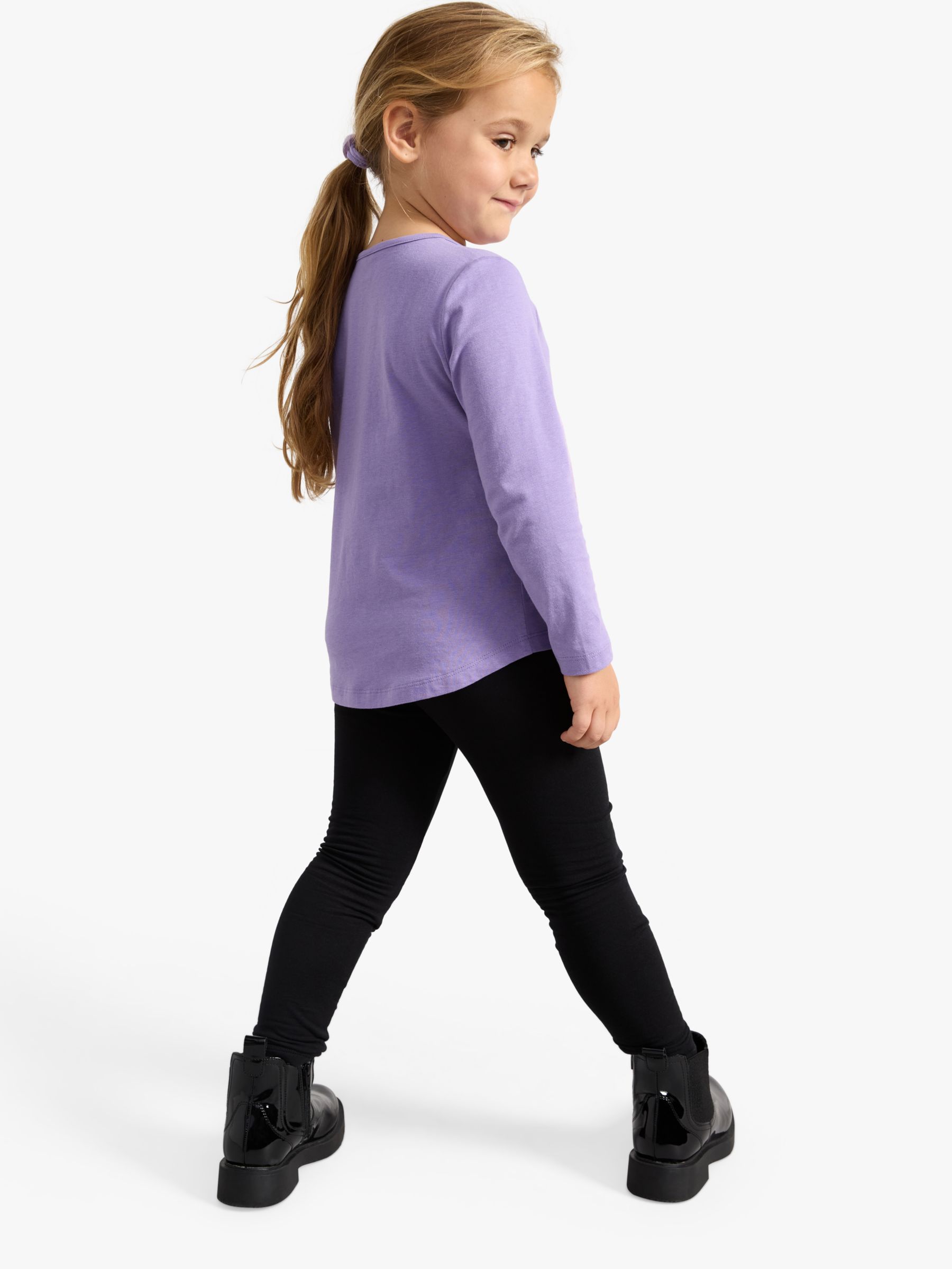 Buy Lindex Kids' Rabbit Applique Long Sleeve Top, Light Dusty Lilac Online at johnlewis.com