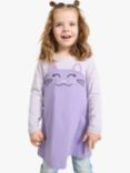 Lindex Kids' Cat Face Long Sleeve Tunic, Light Dusty Lilac