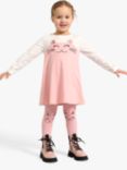 Lindex Kids' Cat Face Tunic Top, Light Pink/Multi