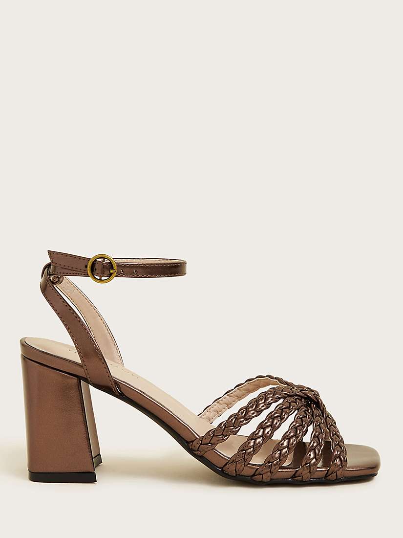Buy Monsoon Plaited Block Heels, Bronze Online at johnlewis.com