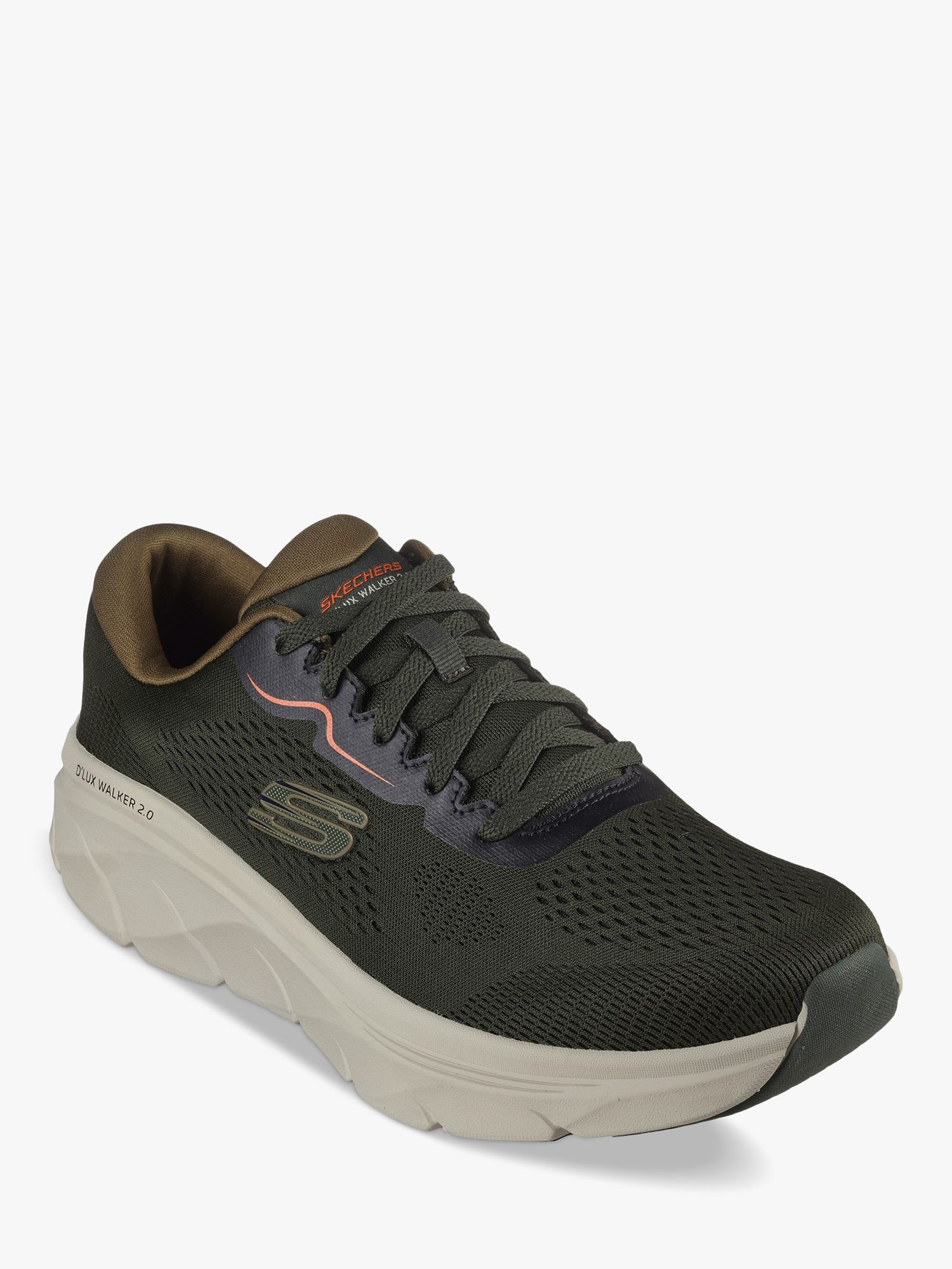 Skechers D'Lux Walker 2.0 Trainers, Olive at John Lewis & Partners