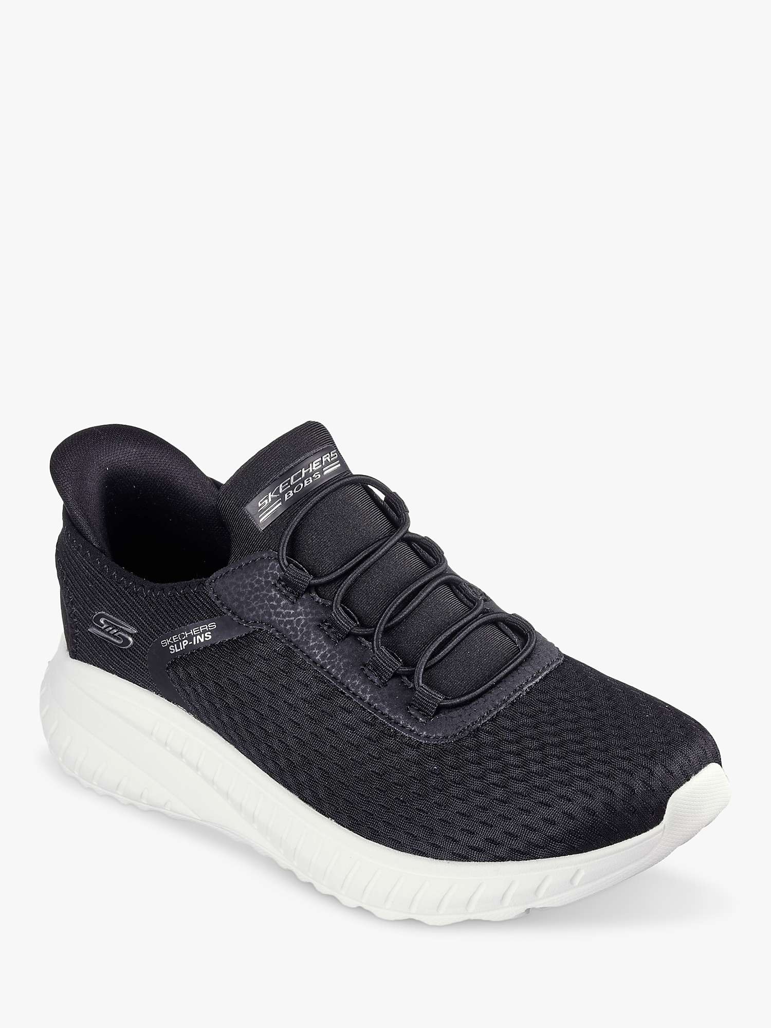 Buy Skechers Bobs Sport Squad Chaos Trainers, Black Online at johnlewis.com