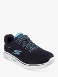 Skechers Vegan Go Walk 7 Cosmic Waves Walking Trainers, Black/Turquoise