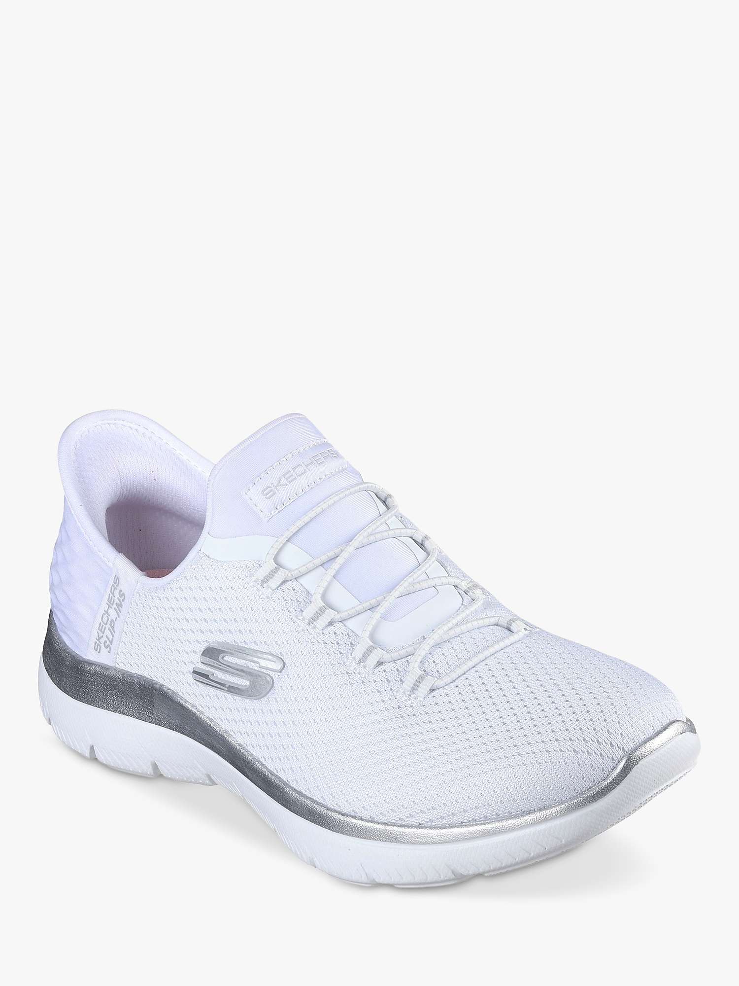 Buy Skechers Summits Diamond Dream Trainers, White/Silver Online at johnlewis.com