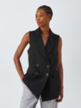 John Lewis ANYDAY Sleeveless Double Breasted Blazer, Black