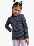 Lindex Kids' Basics Striped Long Sleeve T-Shirt, Dark Navy