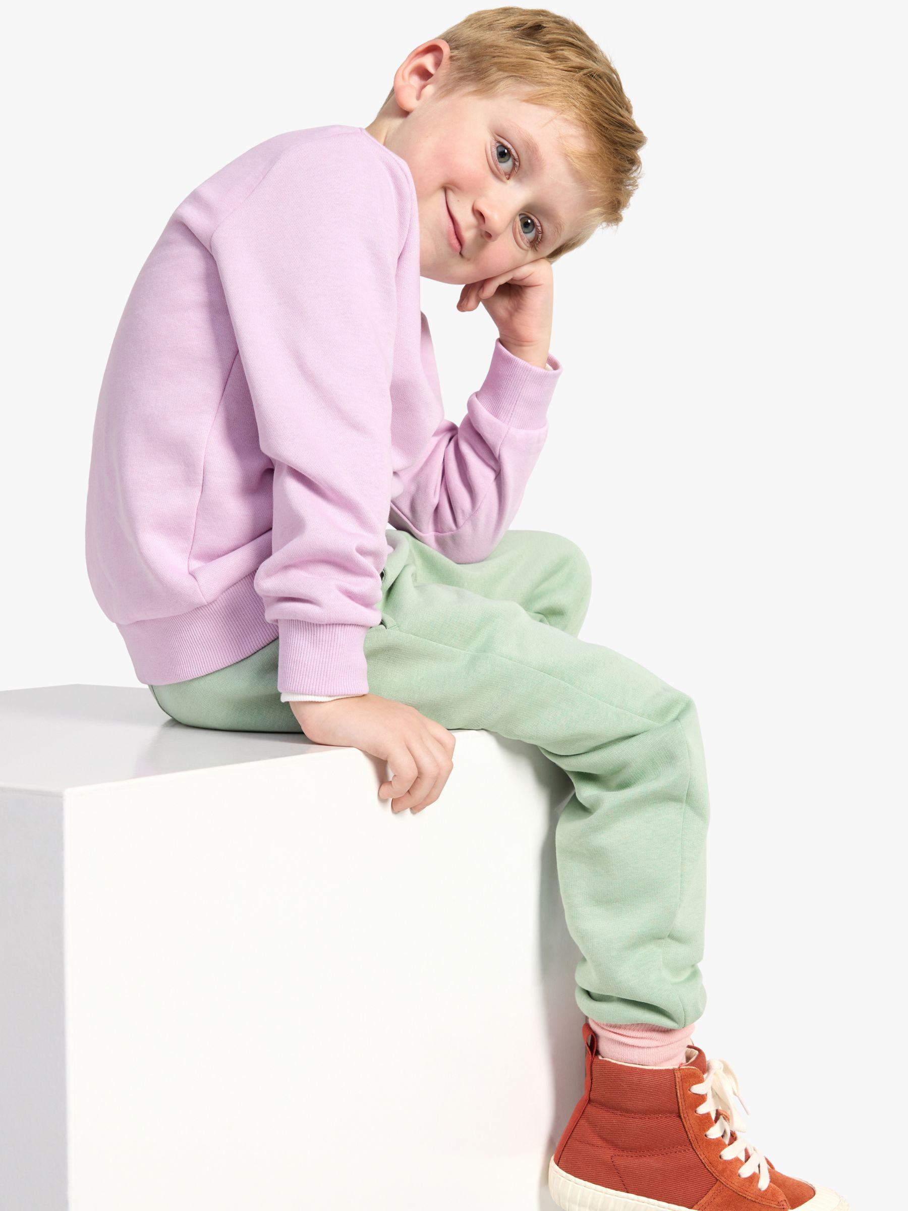 Lindex Kids' Soft Basic Organic Cotton Blend Sweatshirt, Light Lilac, 18-24 months