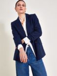 Monsoon Mabel Linen Blend Jacket, Navy