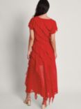 Monsoon Renata Ruffle Midi Dress, Red