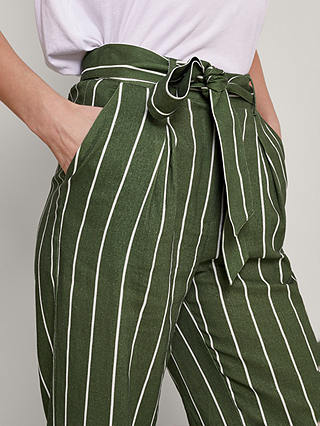 Monsoon Susan Linen Trousers, Khaki