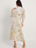 Monsoon Elise Shirt Midi Dress, Ivory/Multi, Ivory/Multi