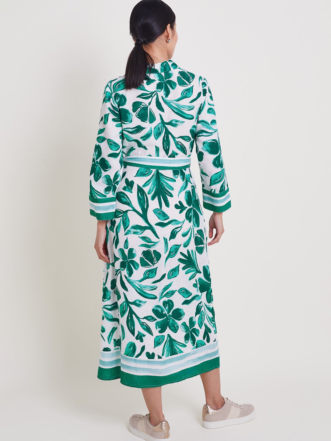 Monsoon Naomi Midi Dress, Green, 8