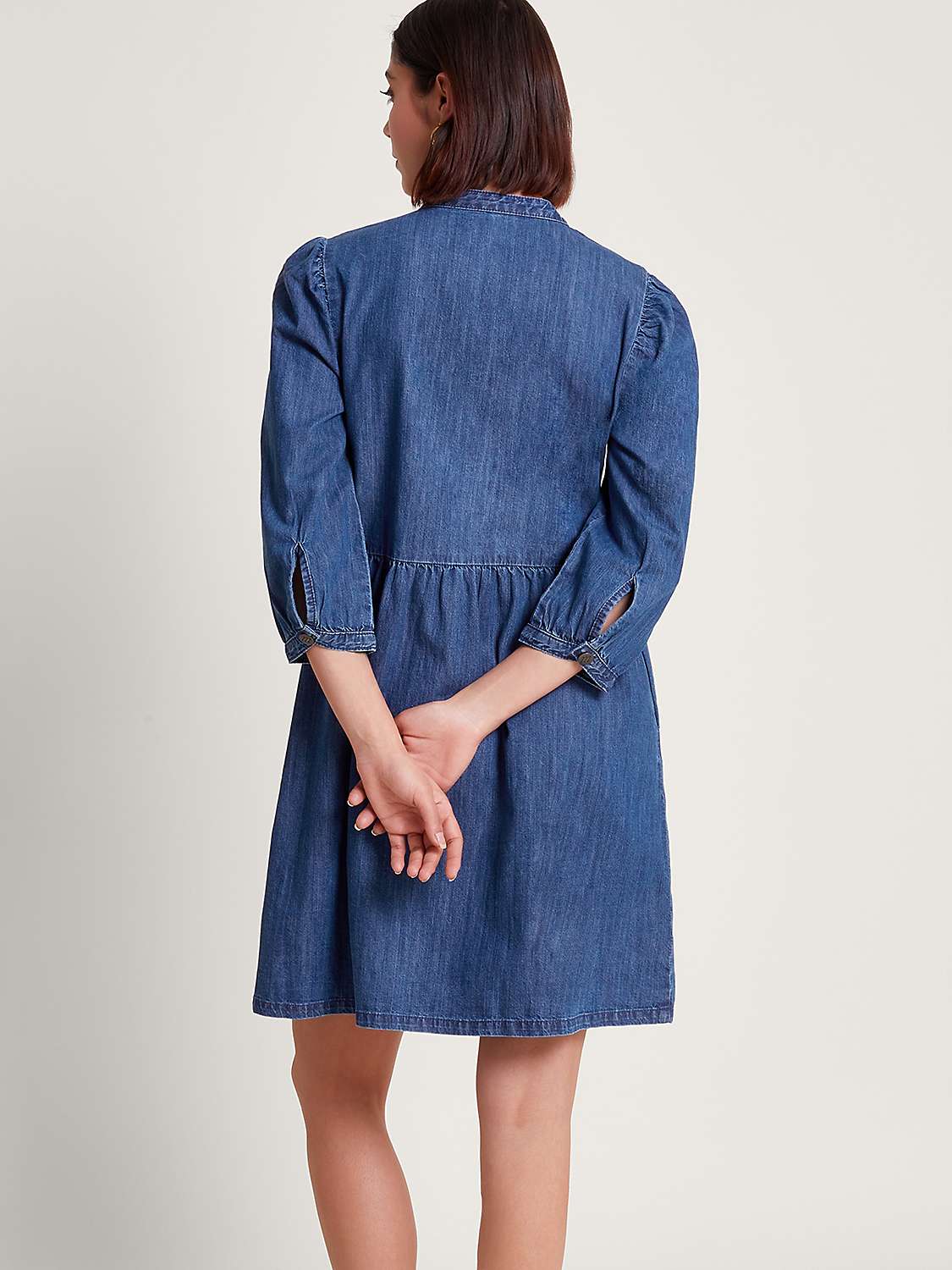 Buy Monsoon Mae Pintuck Denim Dress, Blue Online at johnlewis.com