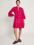 Monsoon Sidney Metallic Thread Kaftan, Pink