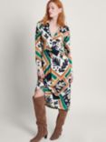 Monsoon Cadenza Print Jersey Midi Dress, Multi