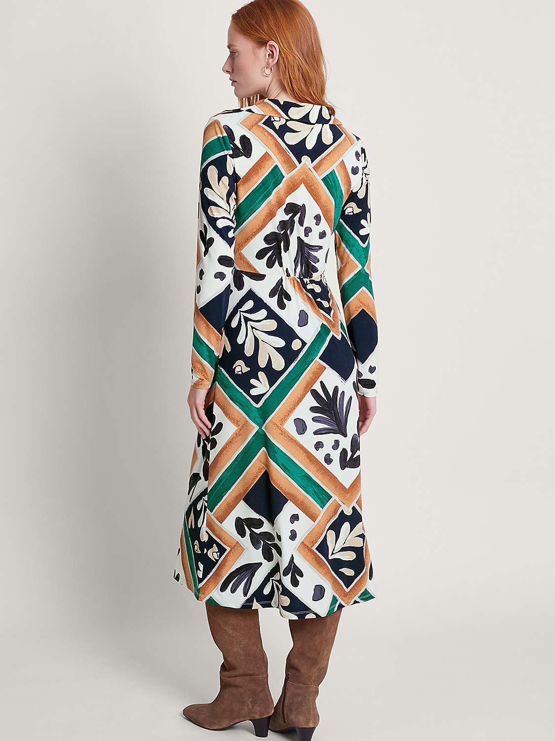 Buy Monsoon Cadenza Print Jersey Midi Dress, Multi Online at johnlewis.com