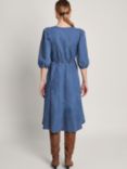 Monsoon Kaia Cornelli Zip Up Dress, Denim Blue