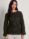 Monsoon Pax Pointelle Jumper, Black