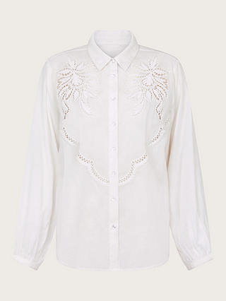Monsoon Flora Cutwork Shirt, White