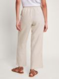 Monsoon Parker Linen Cropped Trousers, Natural