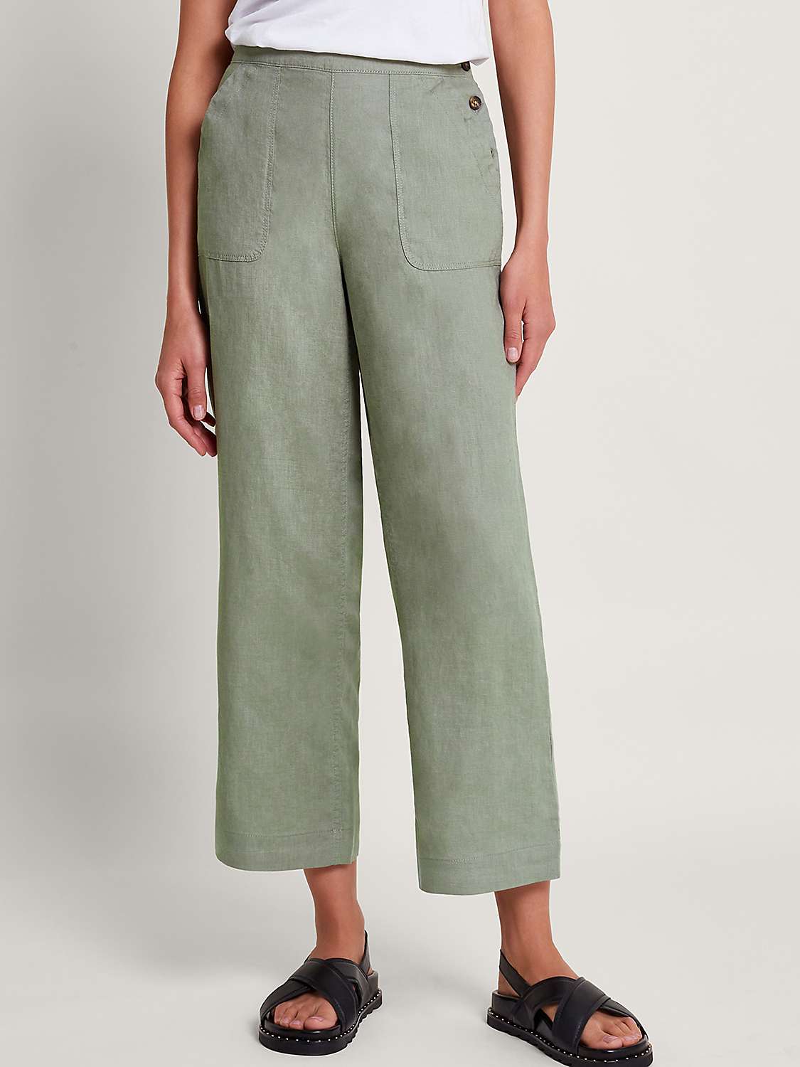 Buy Monsoon Parker Linen Cropped Trousers Online at johnlewis.com