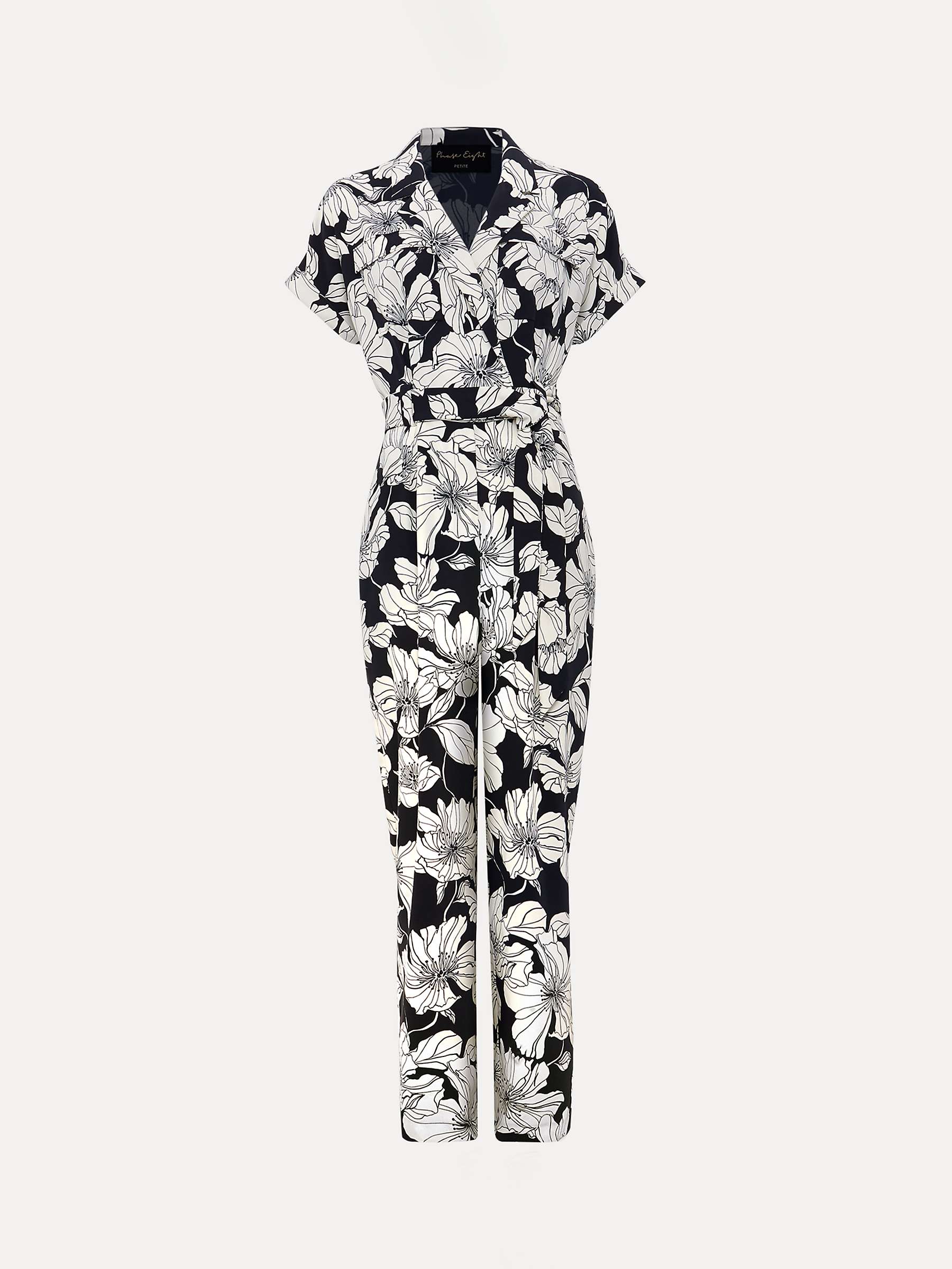 Buy Phase Eight Petite Constance Floral Print Jumpsuit, Black/White Online at johnlewis.com