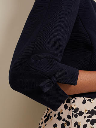 Phase Eight Petite Zoelle Bow Detail Tailored Jacket, Navy