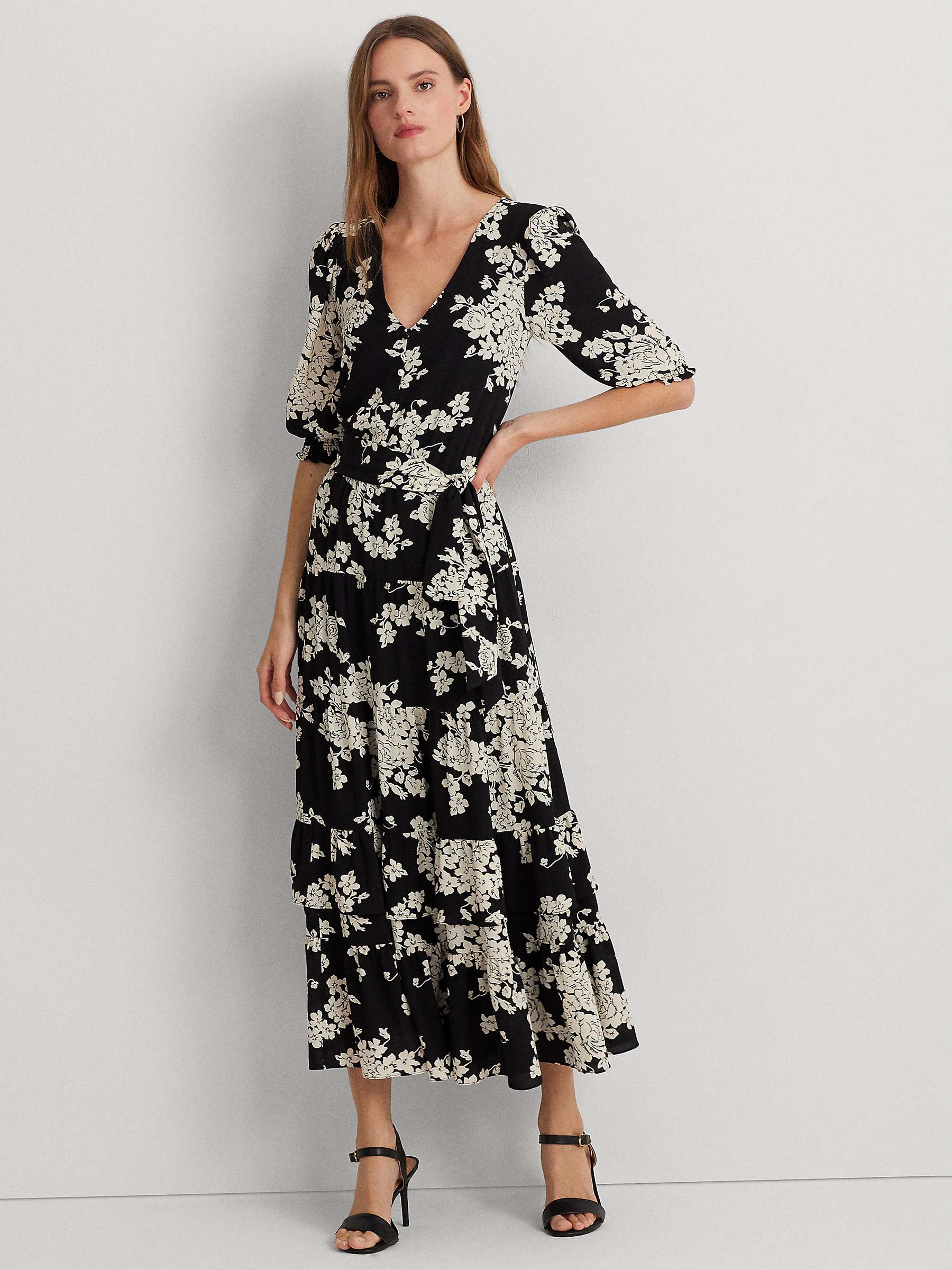 Buy Lauren Ralph Lauren Jehonathan Floral Dress, Black Online at johnlewis.com