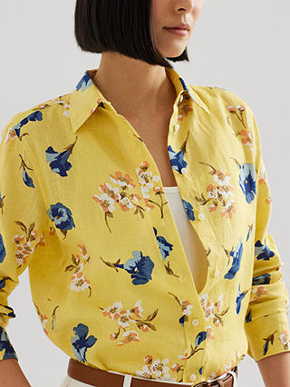 Lauren Ralph Lauren Karrie Linen Floral Shirt, Yellow