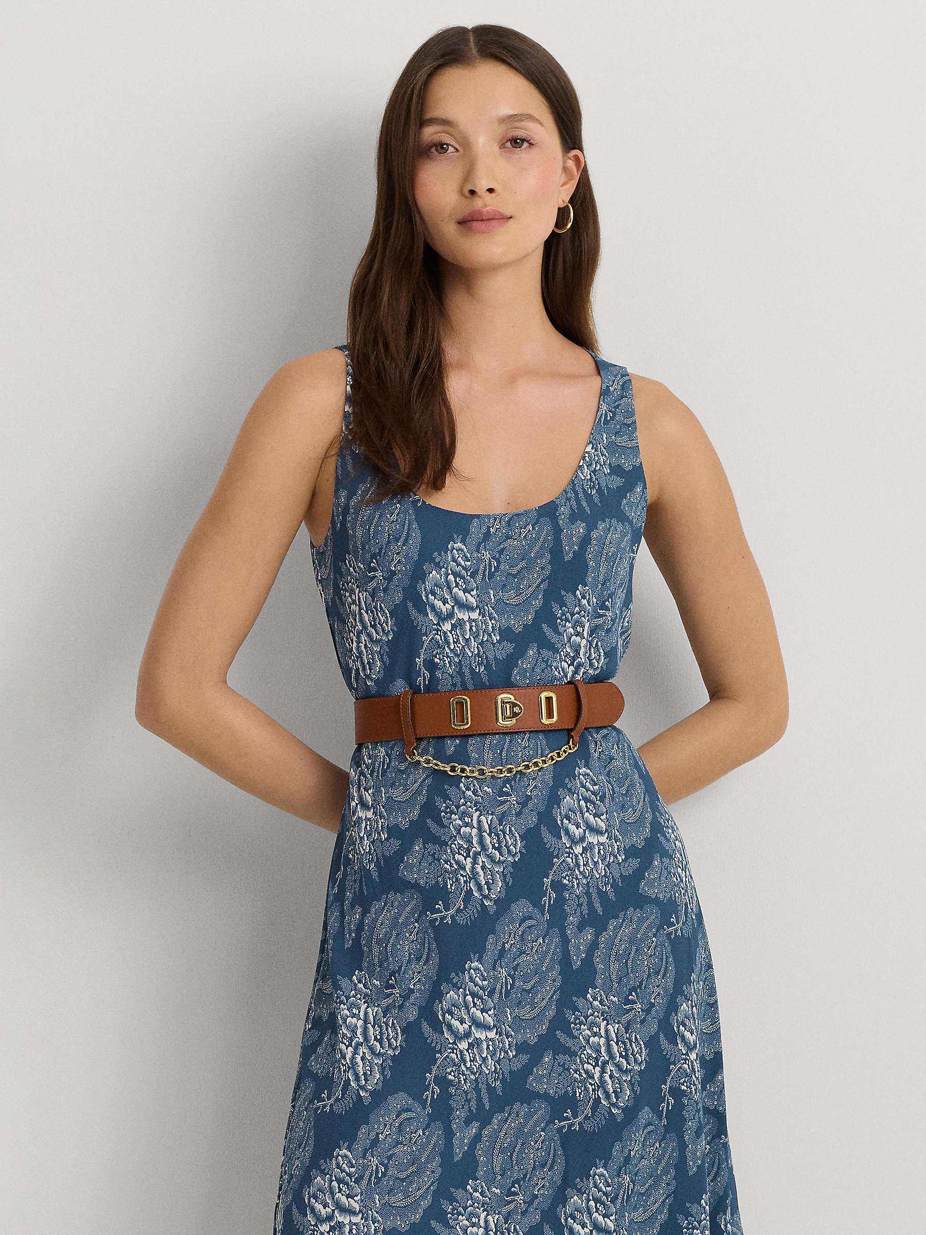 Buy Lauren Ralph Lauren Zawato Floral Dress, Blue Online at johnlewis.com