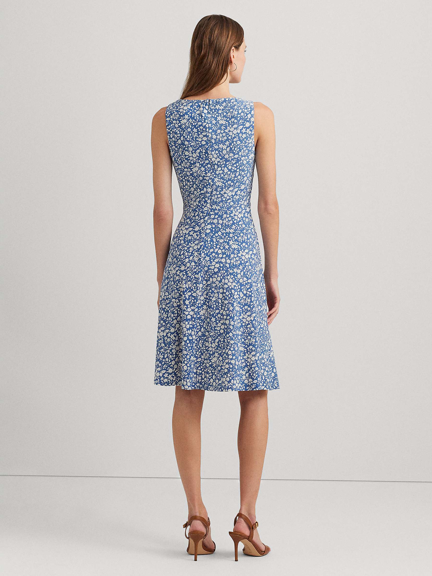 Buy Lauren Ralph Lauren Afara Floral Dress, Blue Online at johnlewis.com
