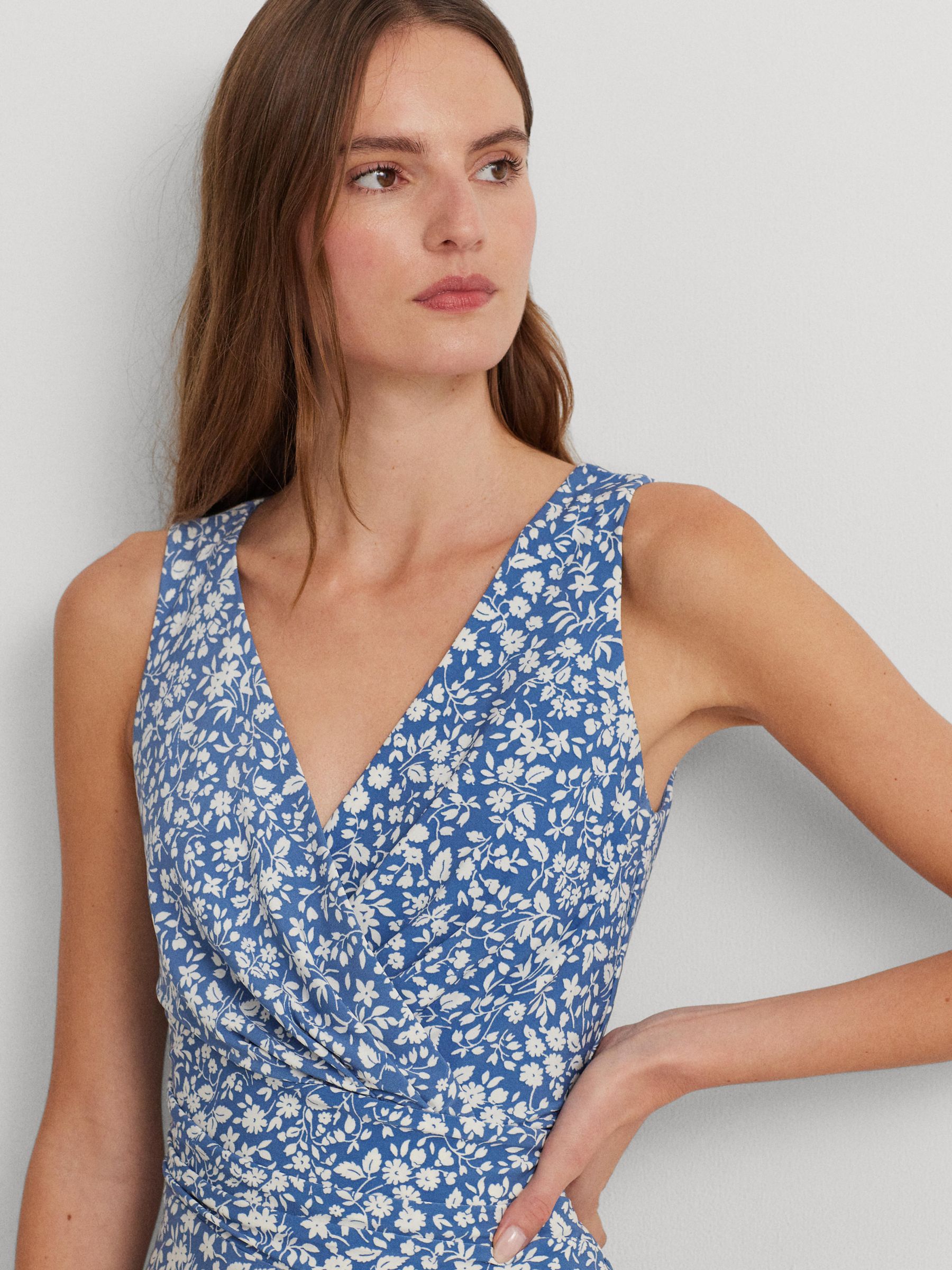 Lauren Ralph Lauren Afara Floral Dress, Blue, 22