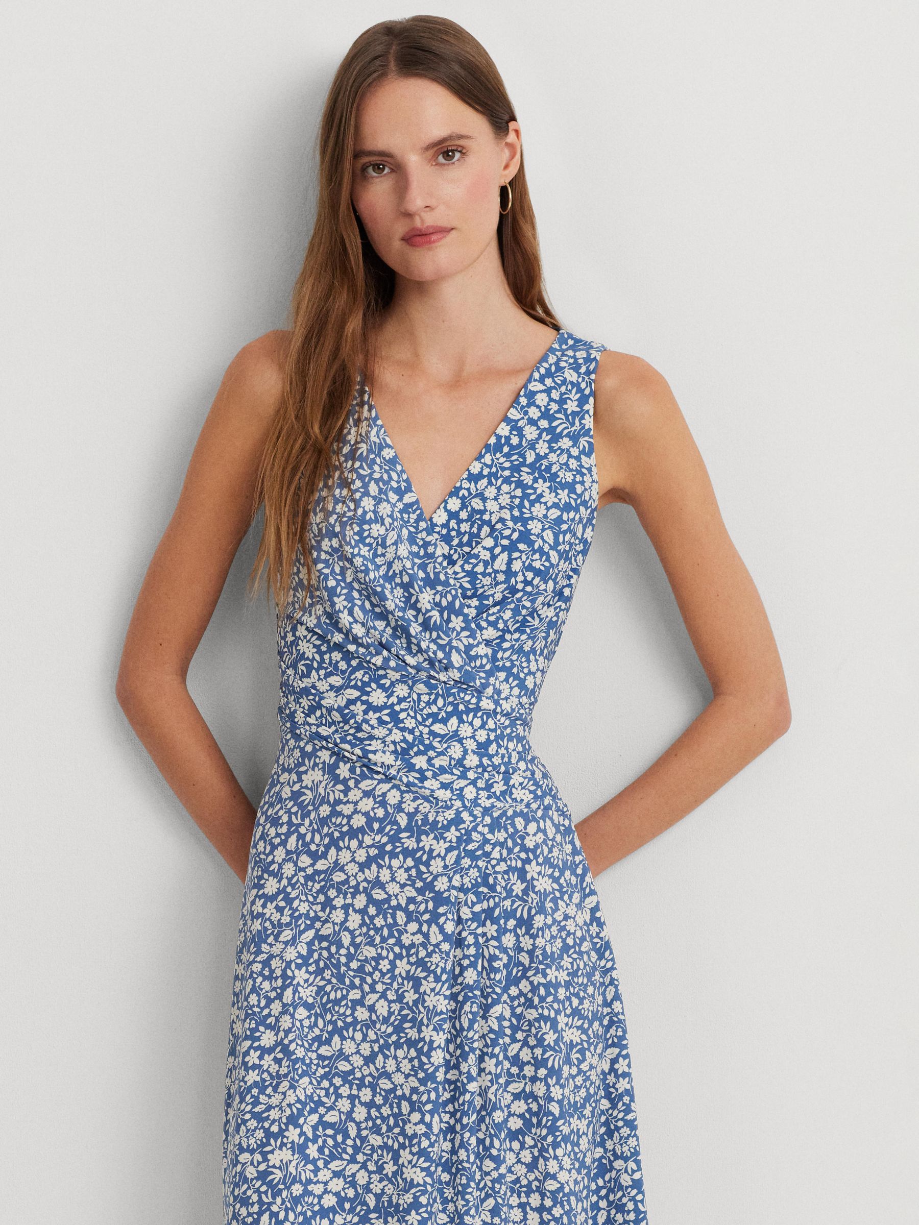 Lauren Ralph Lauren Afara Floral Dress, Blue, 22