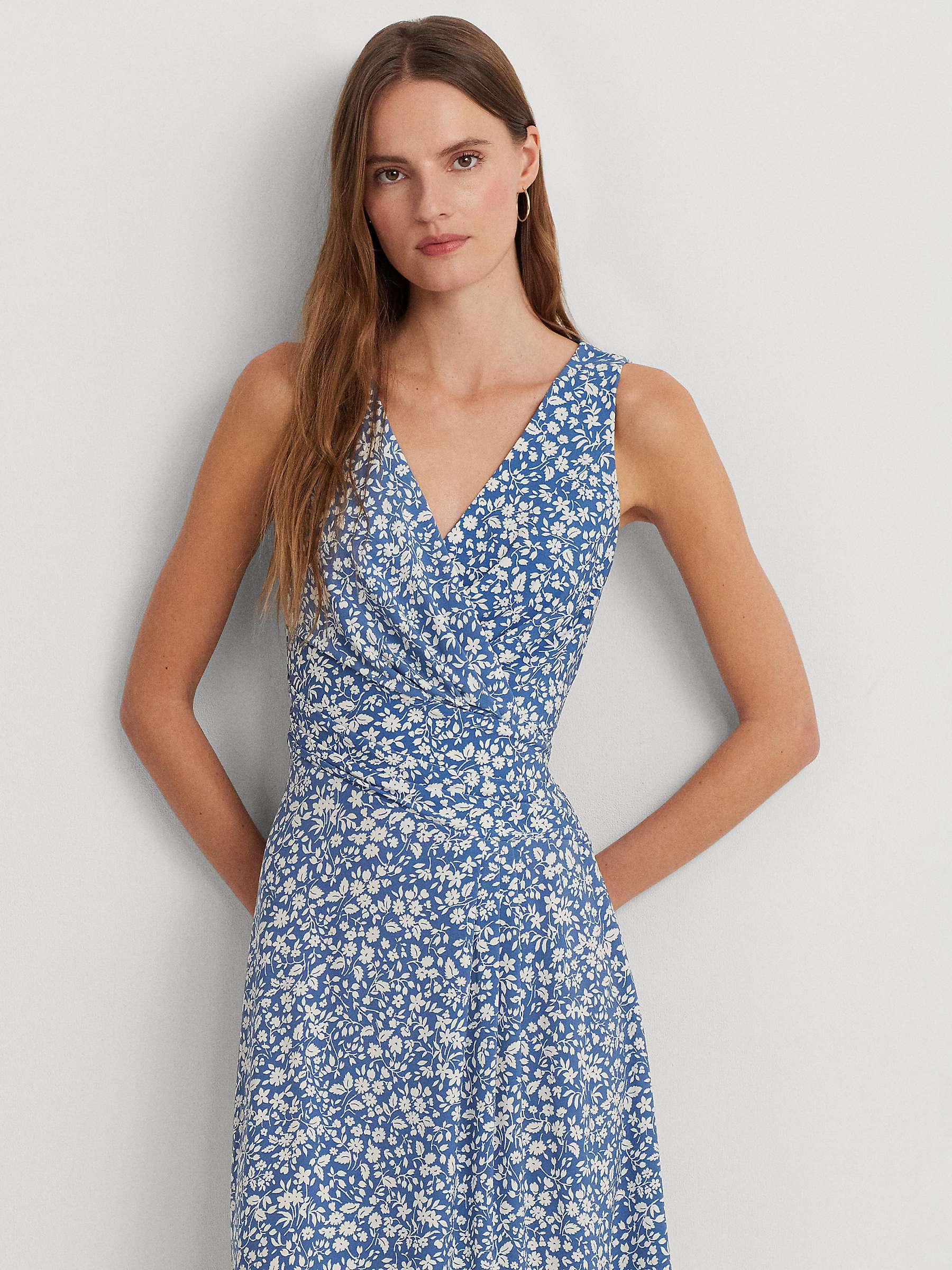 Buy Lauren Ralph Lauren Afara Floral Dress, Blue Online at johnlewis.com