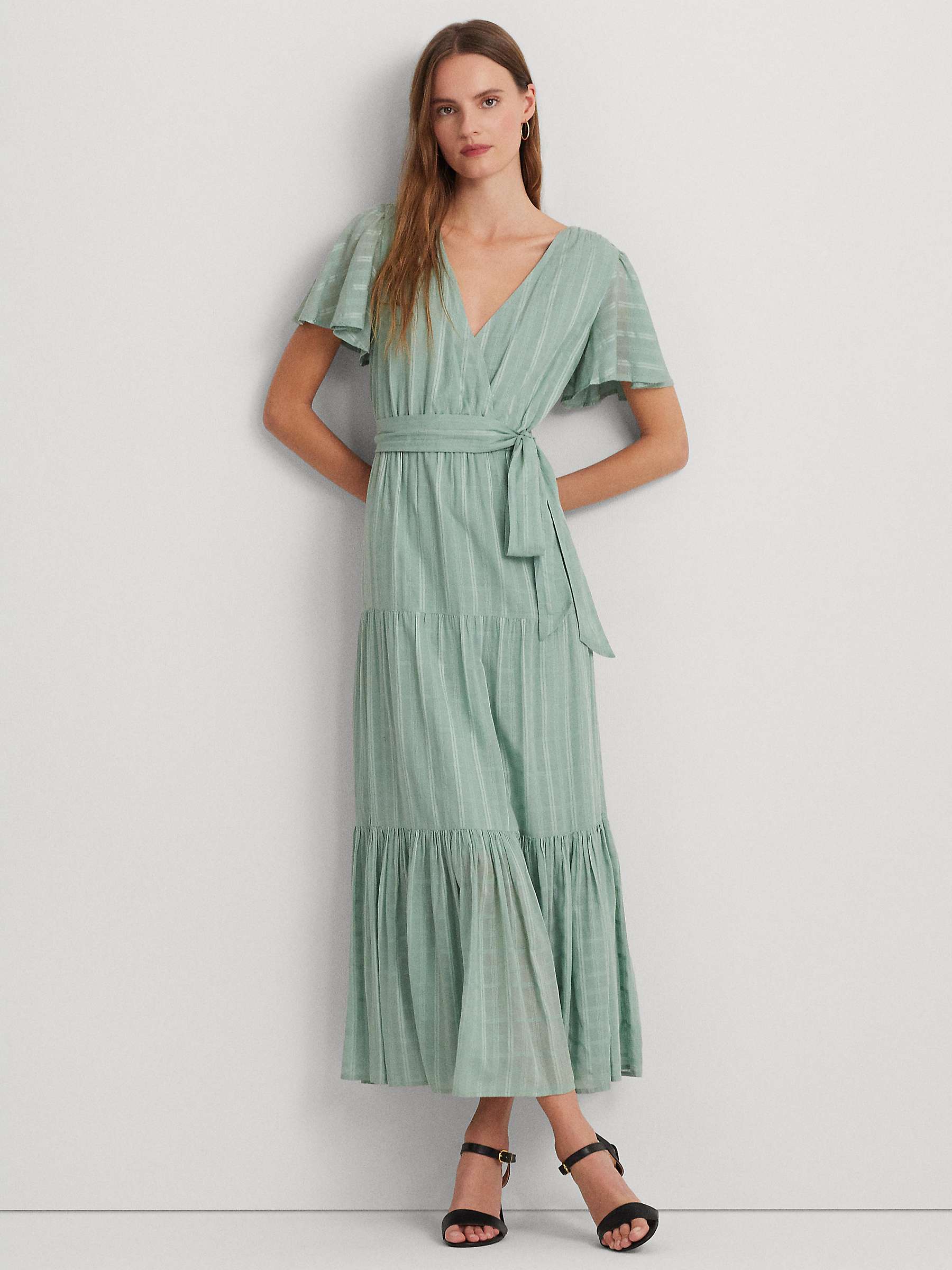 Buy Lauren Ralph Lauren Tilferre Gingham Maxi Dress, Teal Online at johnlewis.com
