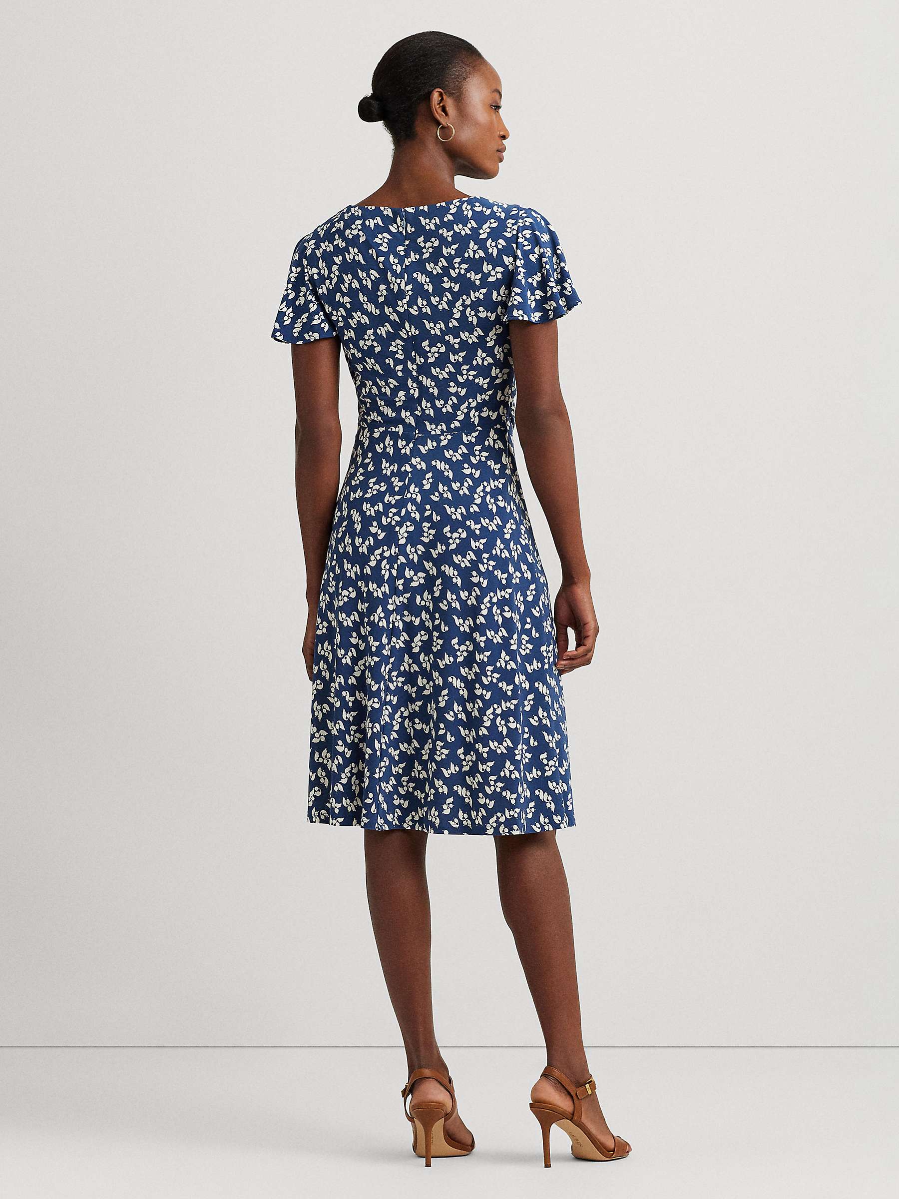 Buy Lauren Ralph Lauren Besarry Stretch Jersey Floral Dress, Blue Online at johnlewis.com