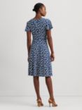 Lauren Ralph Lauren Besarry Stretch Jersey Floral Dress, Blue, Blue